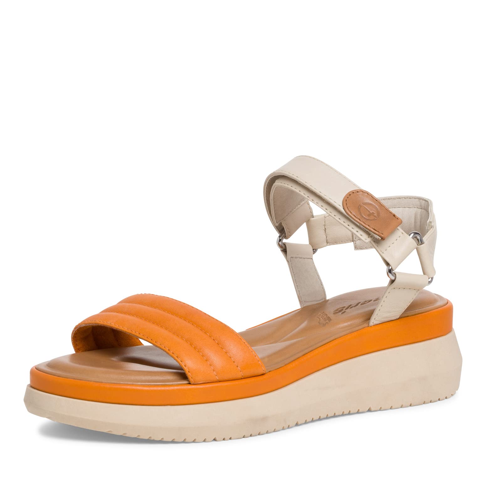 Tamaris Women's sandals, women's sandals, touchit footbed, Orange Ivory, 6 UK