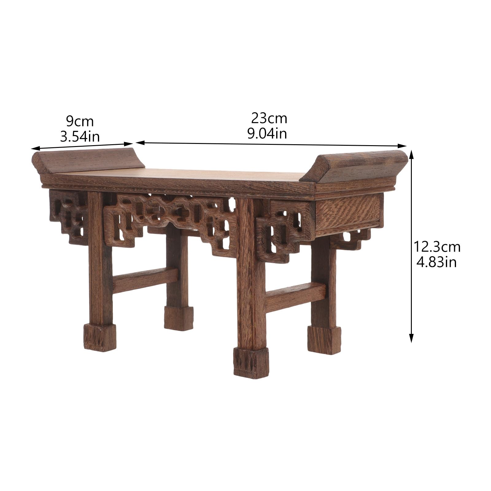 Angoily Base de Madera Rectangular Pequeña para Jarrón y Maceta Soporte para Exhibición de Estatua de Buda Soporte para Macetas Artesanal Estilo Chino Pedestal Decorativo