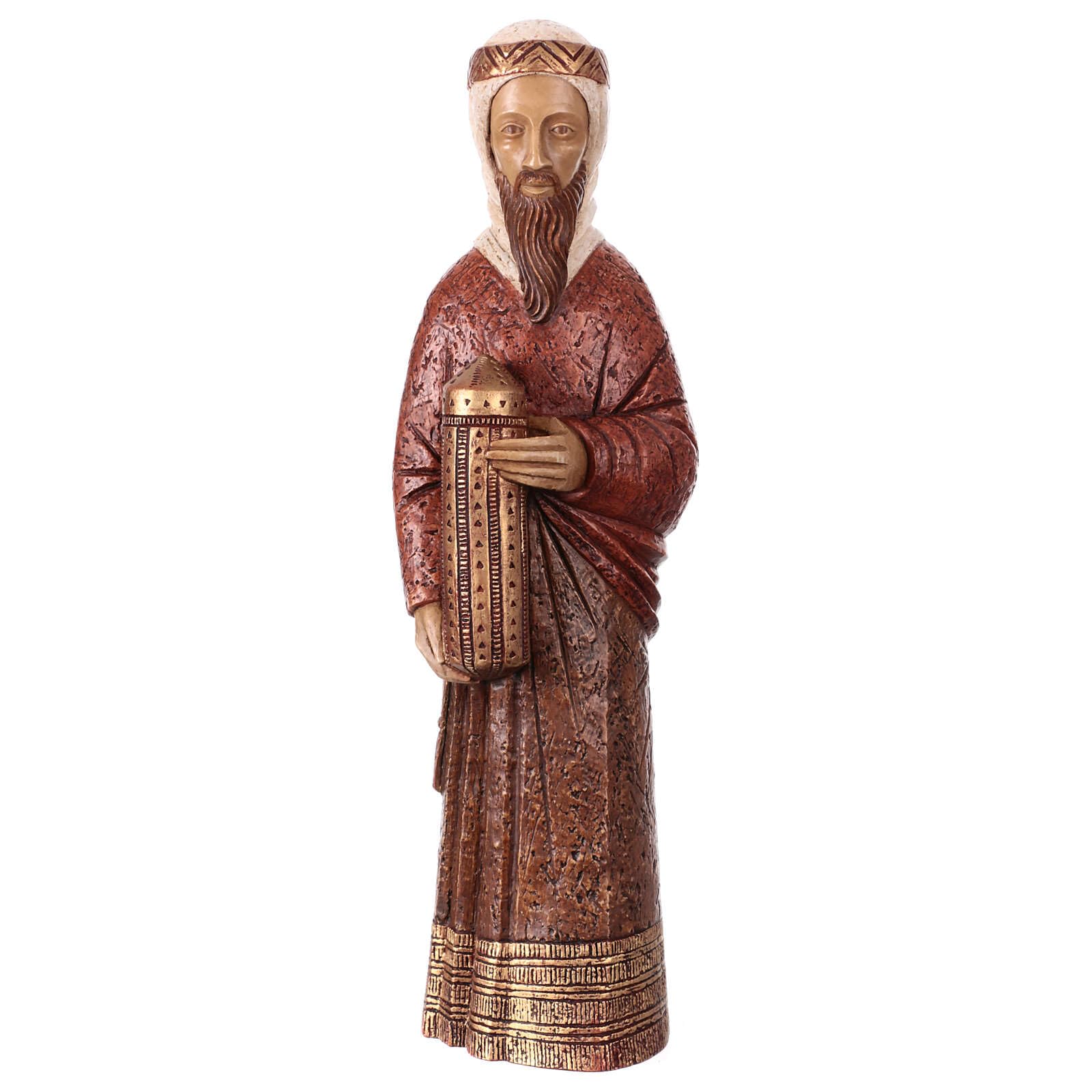 Wise Man Balthazar, Brown Ochre and red, Rural Nativity Scene, Bethléem Monastery