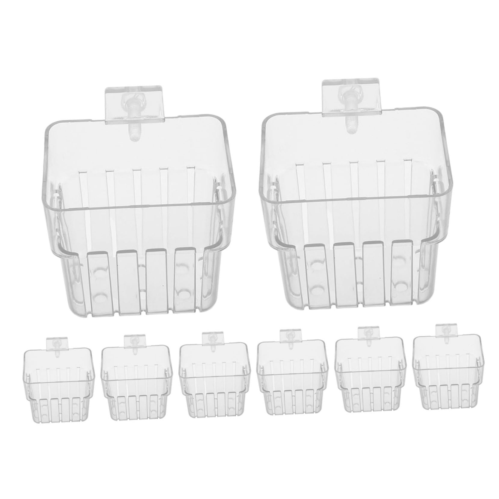 COLLBATH 8 Stück Teiliges Hydroponic Pflanzenhalter Aquarium Transparente Wandmontierte Hängende Wasserpflanzenhalter Platzsparende Hydroponik-körbe für Fischbecken und Dekorative