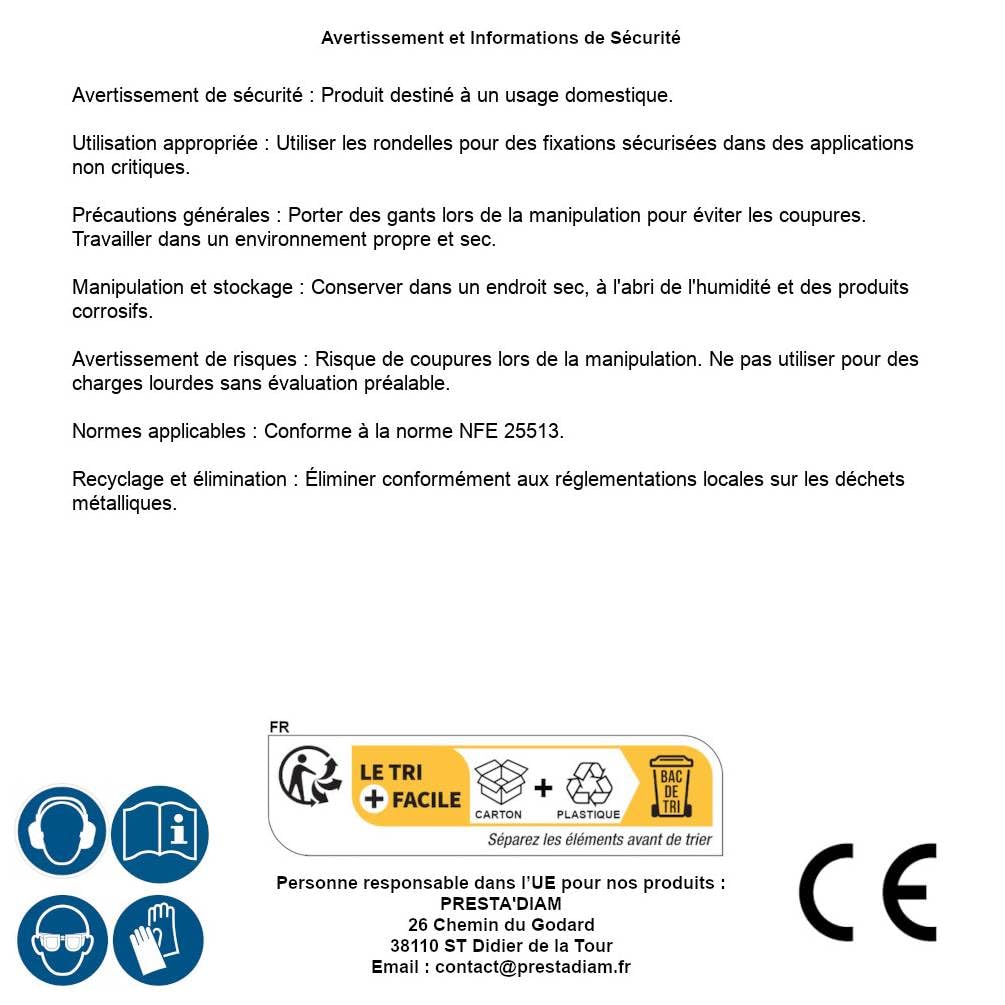 D-Work - Arandelas planas anchas, M22 mm, NFE 25513, cincado CR3, 50 unidades