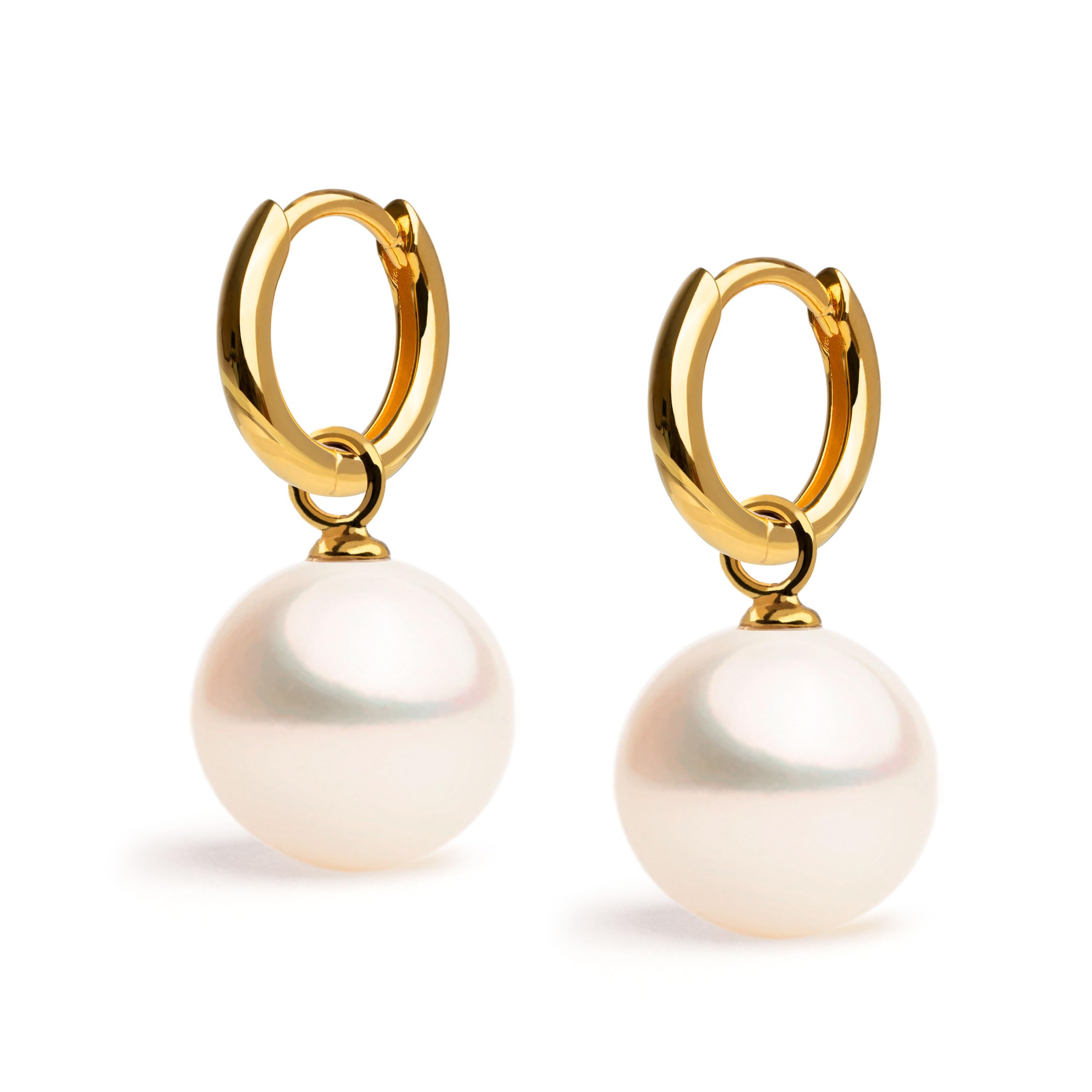 Creolen für Damen, 12 mm, mit austauschbarem Süßwasser-Zuchtperlen-Charm Secret & You – Vermeil-Gold oder 925er Sterlingsilber