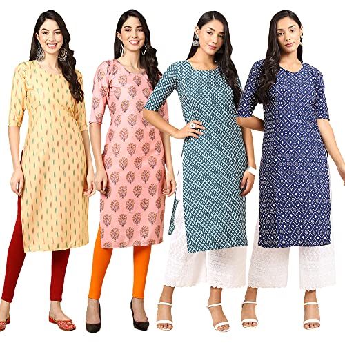 Image of Pinkmint Women's Crepe Digital Print Straight Kurta (RM-348-370-360-366)