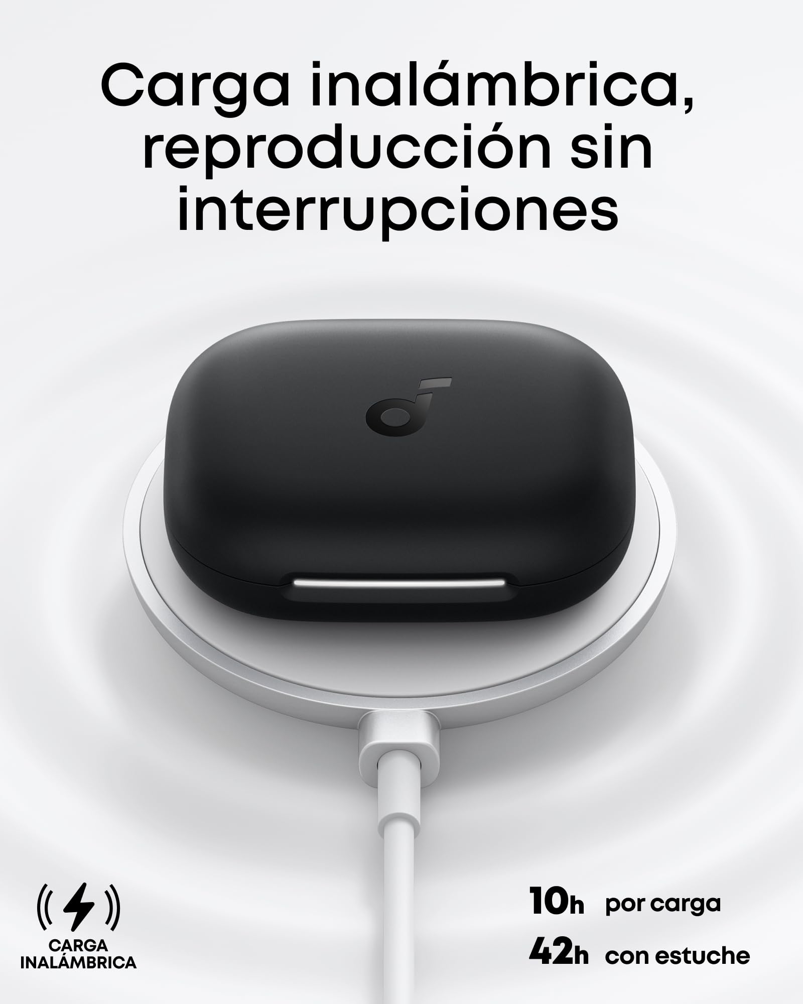 Soundcore AeroFit 2 de Anker, Auriculares Open-Ear, Ganchos de Oreja Ajustables, Ajuste, Graves Intensos, Audio Inalámbrico Hi-Res, Reproducción 42 H, Bluetooth 5.4, Carga Inalámbrica, IP55, Negro