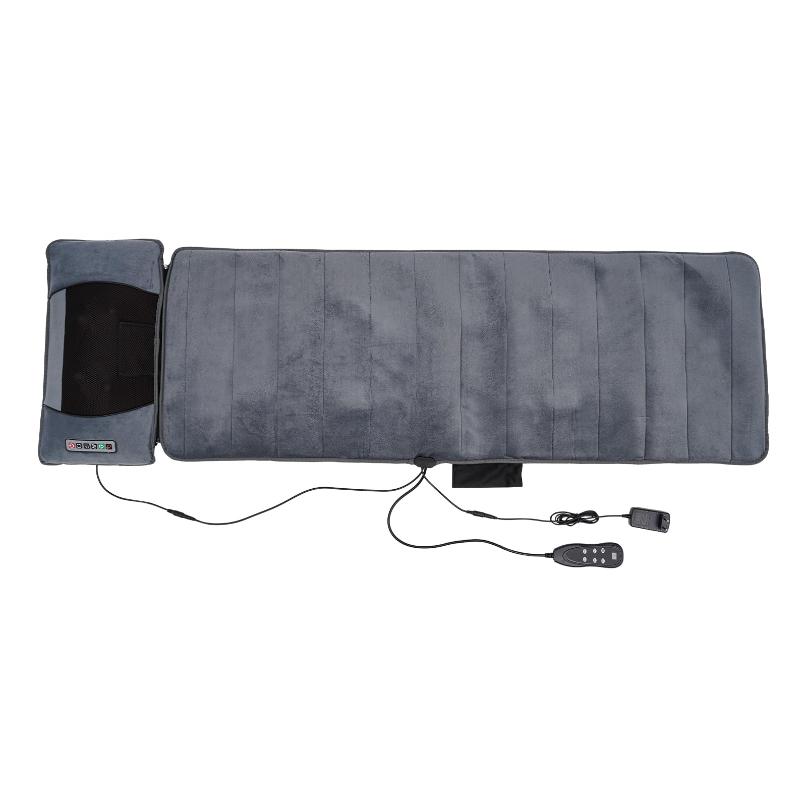 Esterilla de masaje de cuerpo entero, 9 modos de masaje, cojín de masaje eléctrico con función de calor, cojín de masaje cervical extraíble y bolsa de aire de descompresión de cintura, 20 cabezales de