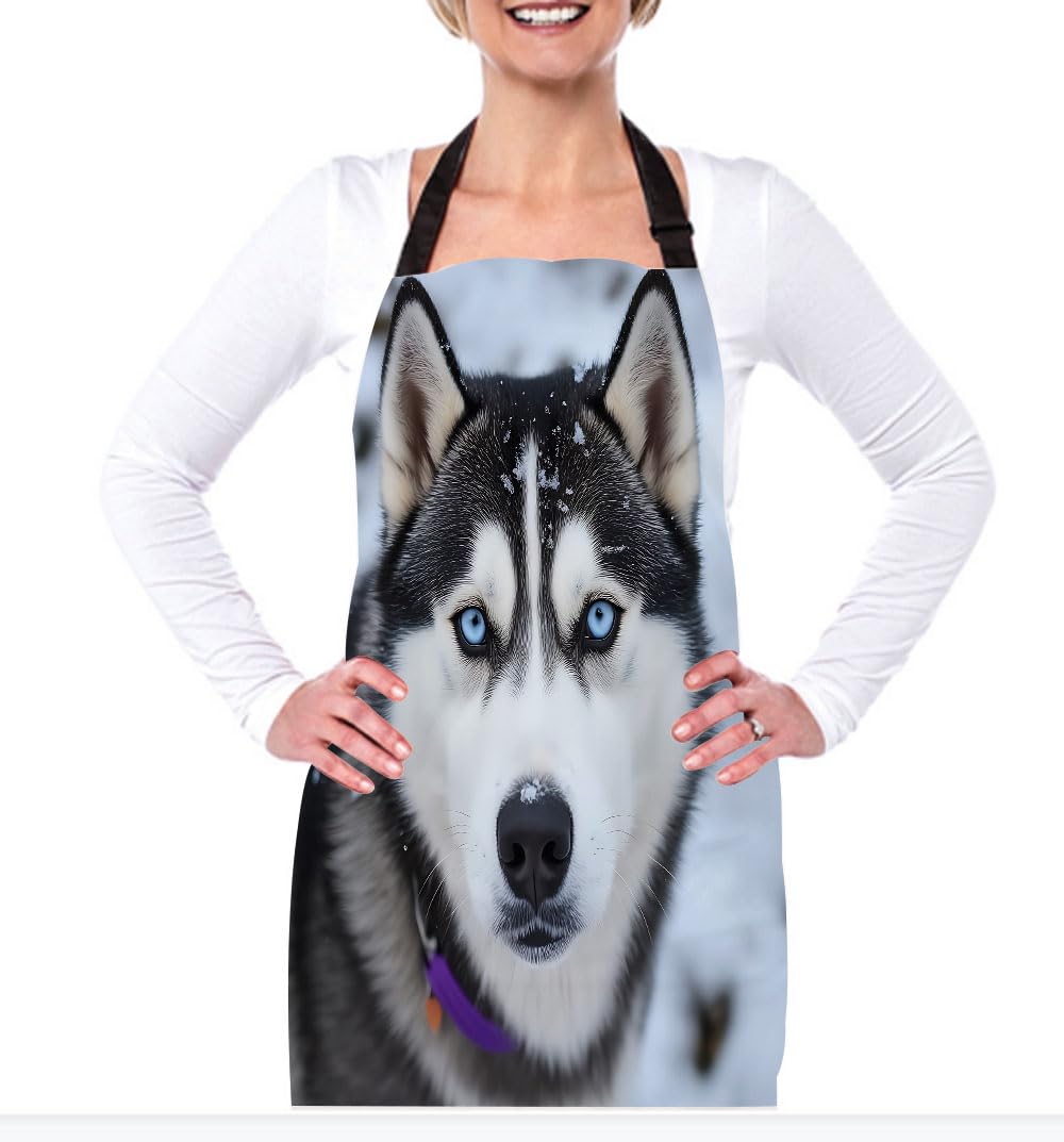 Delantal de cocina con tiburón de mar, delantal de mar verde, delantal de chef impermeable para mujeres y hombres, 31 x 27 pulgadas