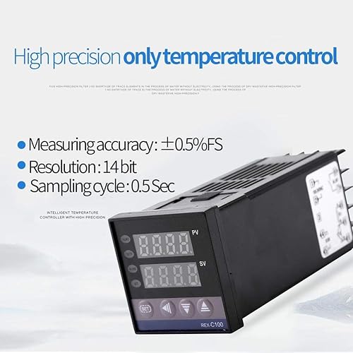 Miniatura 5 de Termóstato de Digitaces, 32.0 F2,372.0 F alarma LED PID controlador de temperatura equipos AC110V-240V para la industria química de la energía