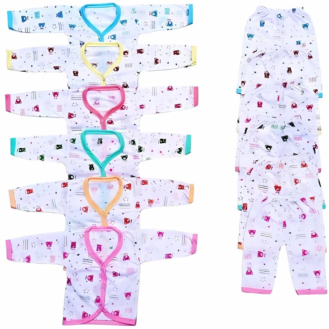 DCS Official Newborn Baby Boy Dress Kids Multicolor Soft Cotton Printed Full Sleeve Shirt Top Pajama Pant Casual Dress Combo Pack of – 6-image-30