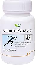 Biotrex Nutraceuticals Vitamin K2 as MK-7 55mcg – K2 MK7 Supplement for Bone and Heart Support – Vit K2 MK7 Formula – K2 Supplements for Daily Wellness – 60 Veg Capsules