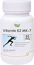 Biotrex Nutraceuticals Vitamin K2 as Mk-7 55mcg | Supports Bone Health | Promotes Heart Health | 60 Veg Capsules