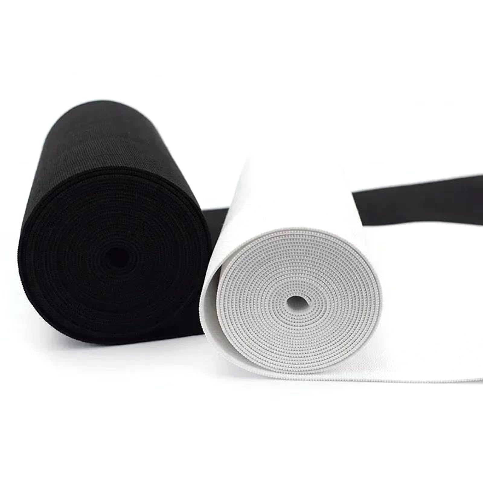 Bandas elásticas Banda elástica Ancha y Plana Banda elástica for la Cintura, 2 Metros (10/15/20/25 cm), Color Blanco y Negro, for Coser Ropa, Accesorios de Tela, Blanco, 10 cm(Schwarz,7cm)