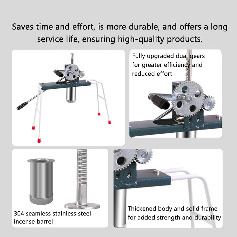 Máquina manual para hacer incienso, herramienta extrusora de prensa manual con soporte ajustable, 3 placas de molde intercambiables para fragancia de bricolaje, herramienta de formación rápida