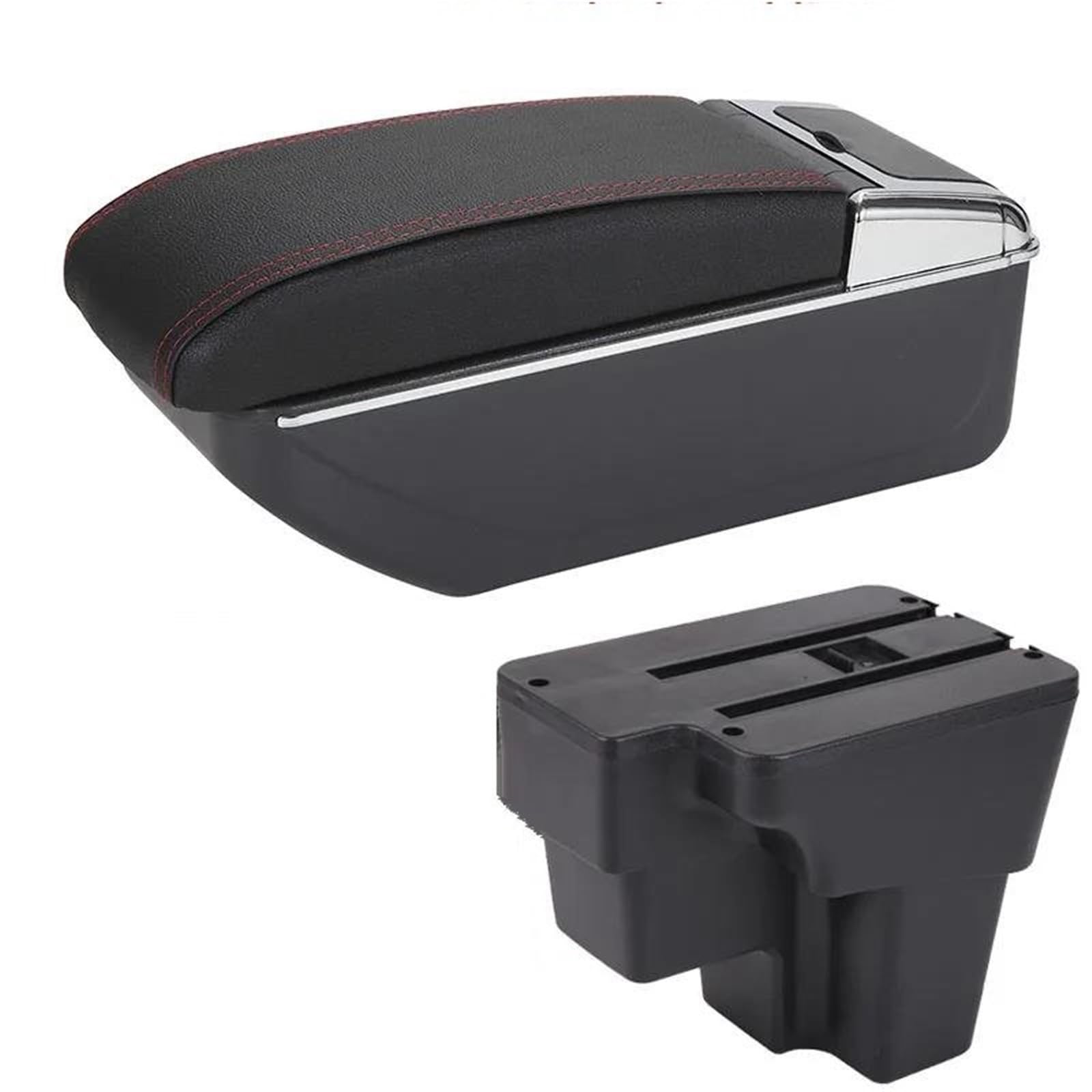 Hjkdsz D1 Black Red For Kia For Rio Armrest Box For Stonic For Cerato 2015-2023 Car Retrofit Parts Storage Accessories(D1 Black Red)