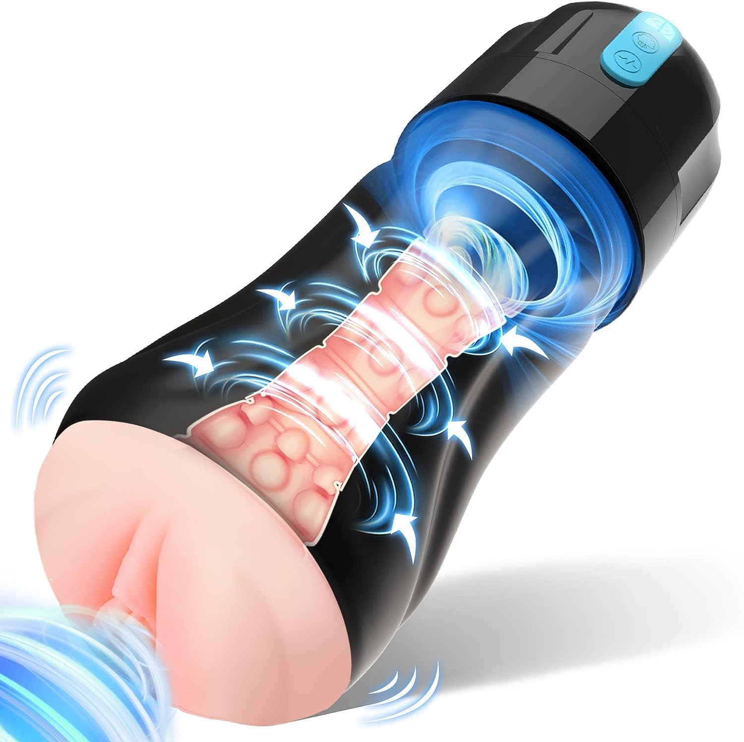 Masturbador masculino para noches de relax con modos de succión y texturas suaves