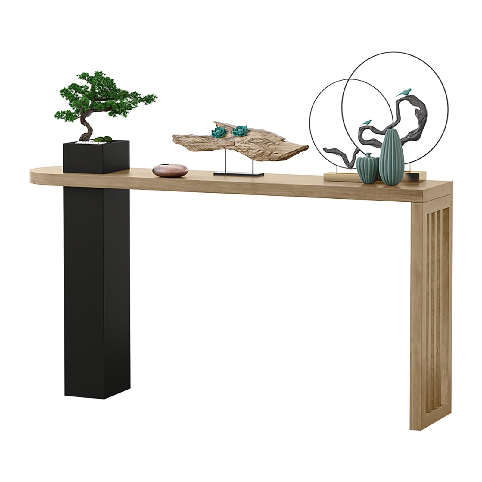 Consolle per divano industriale in legno, per ingresso, moderno, elegante dietro il divano, facile da montare, decorazione rustica per la casa (finitura in legno)