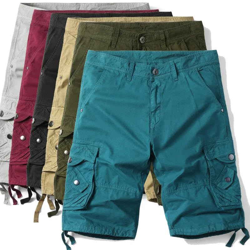 Pantalones cortos de verano estilo táctico de algodón casual militar cargo ocio sin cinturón