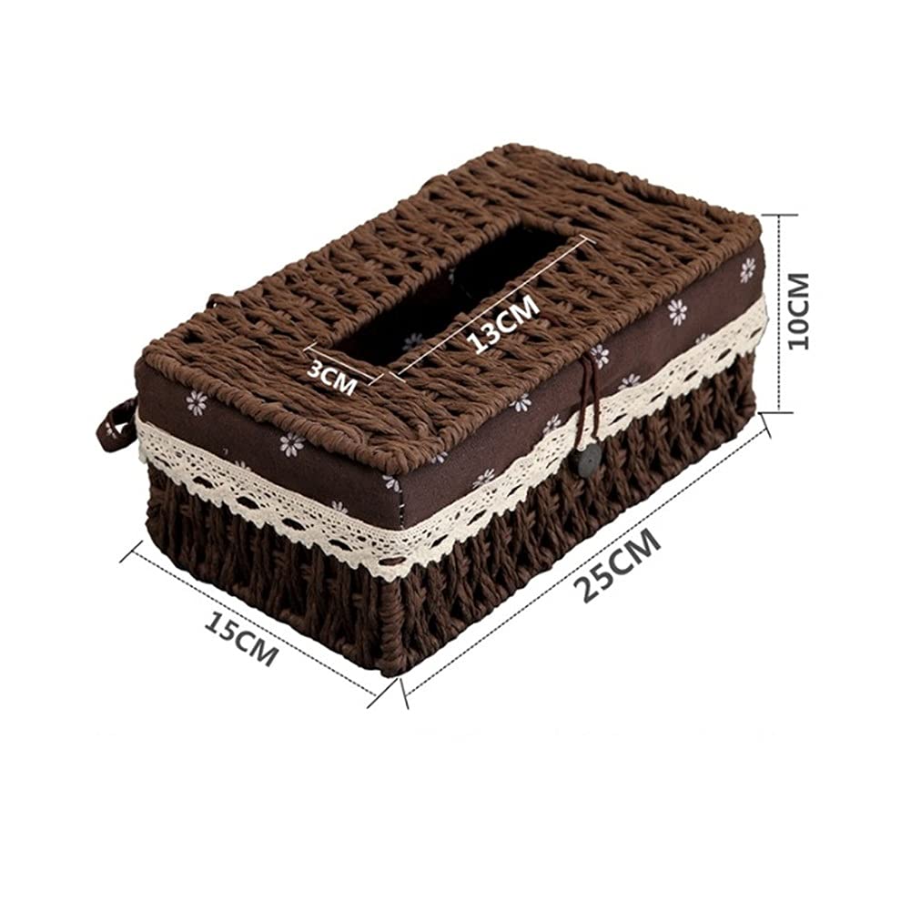 Sumnacon Caja De Pañuelos Rectangular Grande Para Caja De Pañuelos De Hierba Marina, Soporte Para Pañuelos De Tejido Decorativo, Cubierta De Pañuelos Para Baño, Cubierta Rectangular Para Caja De Pañuelos En