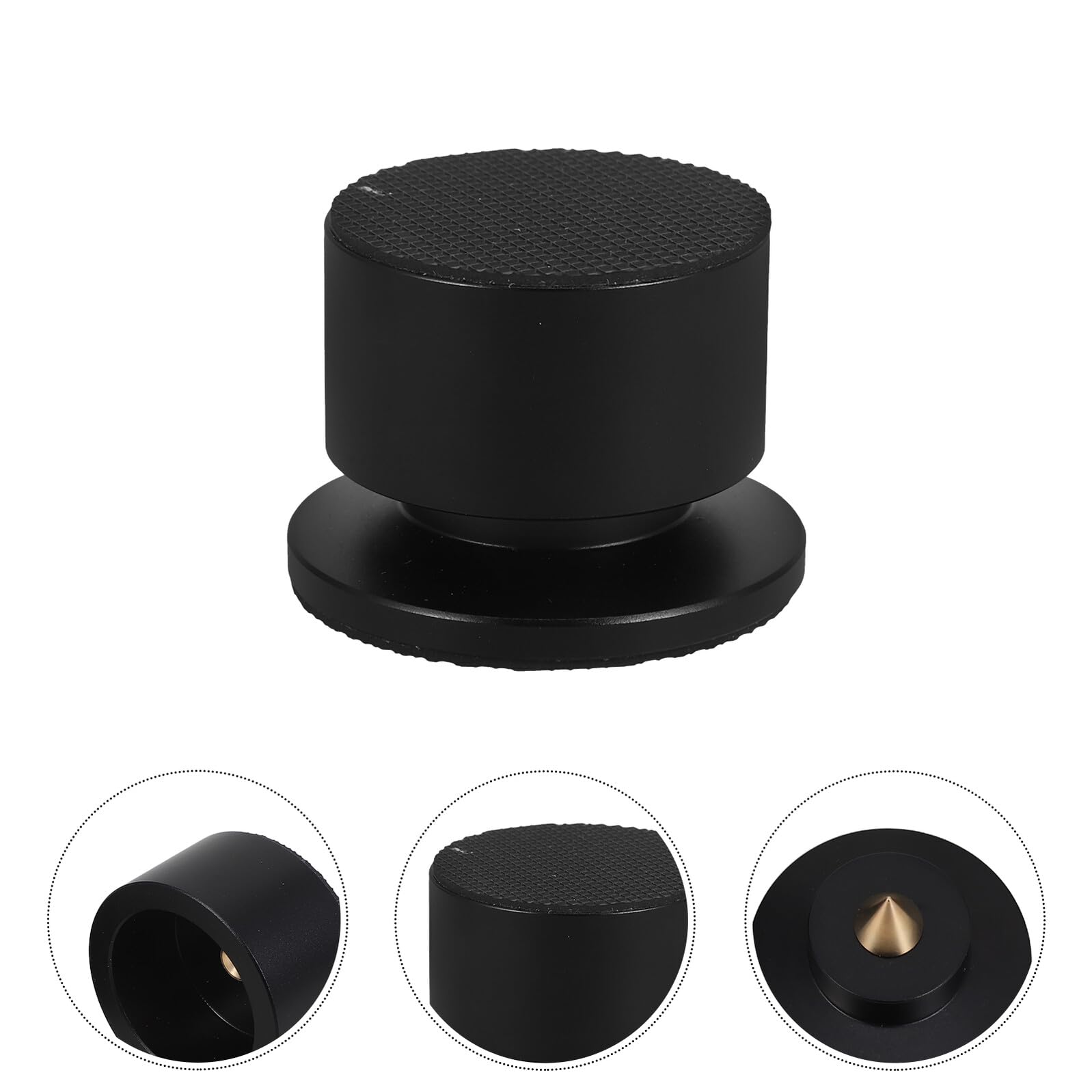 Piedini per Altoparlanti da Scaffale 4 Pezzi in Lega di Alluminio | Nero, Supporto Stabile per CD Player e Apparecchi Audio, Design Elegante Gomma e Rame