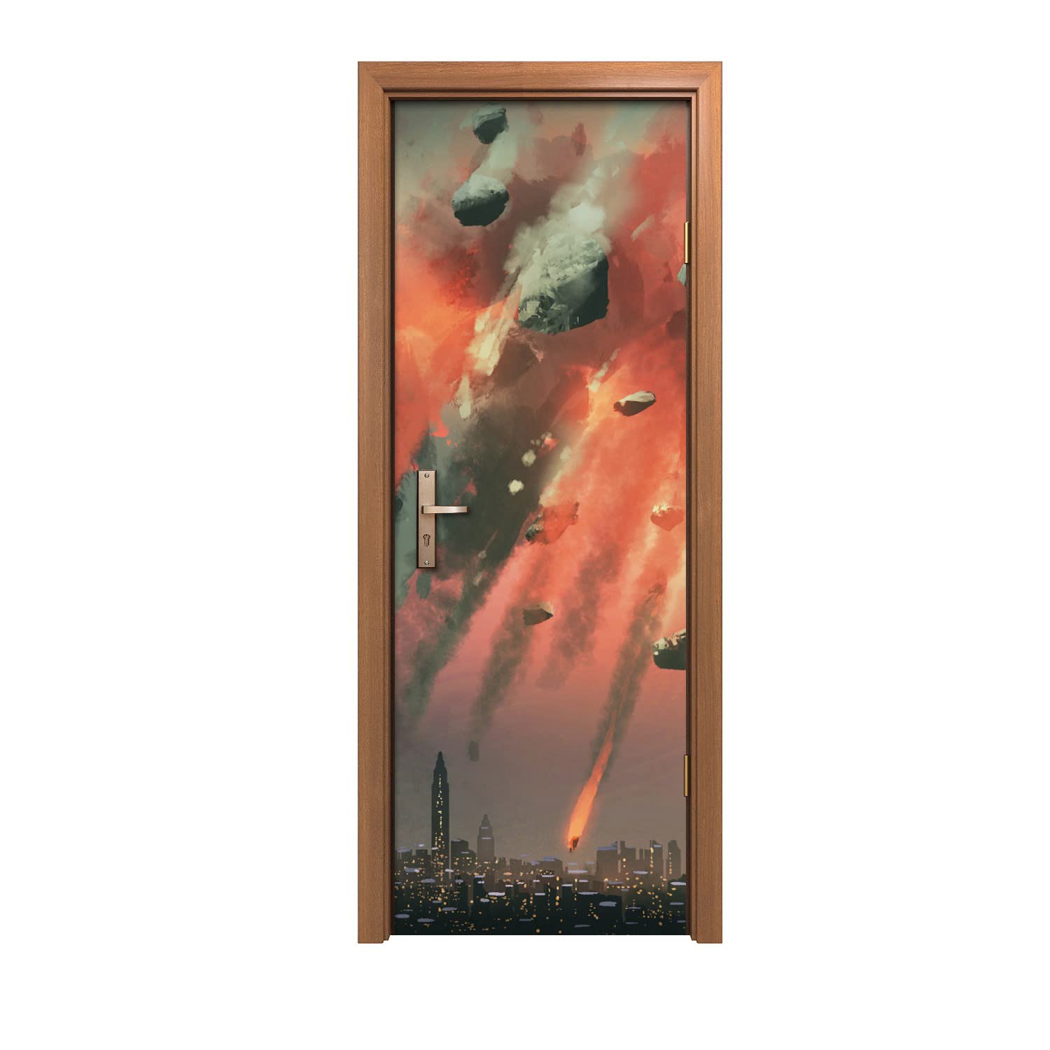 Autocollant de porte Coloray 70x200cm pour masquer une porte abimee sans travaux