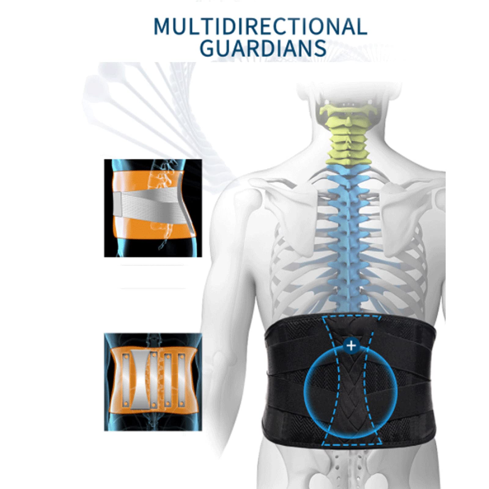 Faja lumbar ajustable para hombres y mujeres, ajustable, transpirable, cinturón lumbar ajustable para hombres y mujeres
