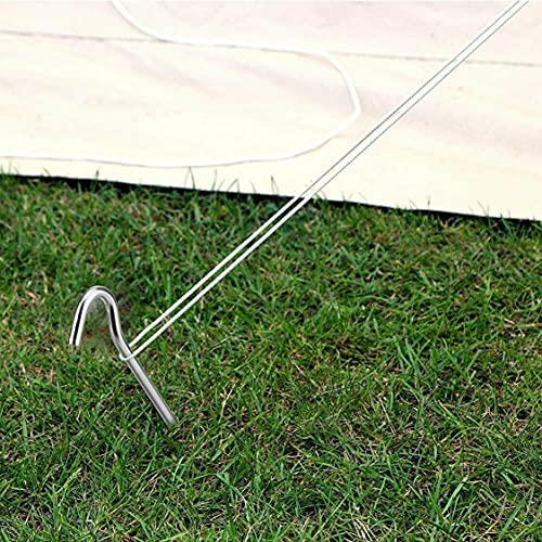 Heavy Duty Tent Garden Ground Pegs Stakes, Zinc Plated Steel 20cm (8 Inch) for Outdoor Camping, Hiking, Gardening, Plant Support, Gazebo, Tarpaulin, Netting Hooks - Image 7