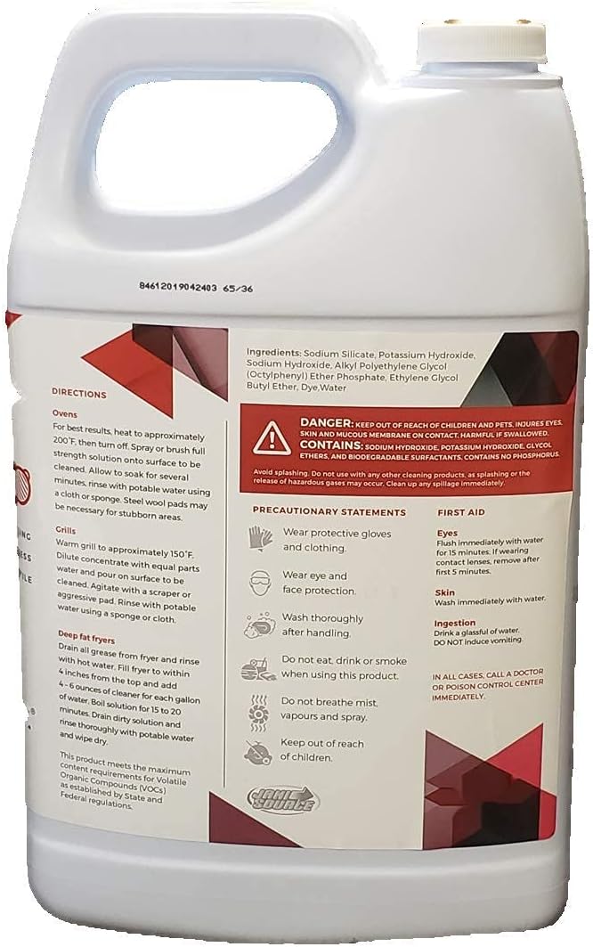 GrillMeister Oven, Grill, Fryer, Grate - Heavy Duty Cleaner/Degreaser, 1 Gallon (Case of 4)