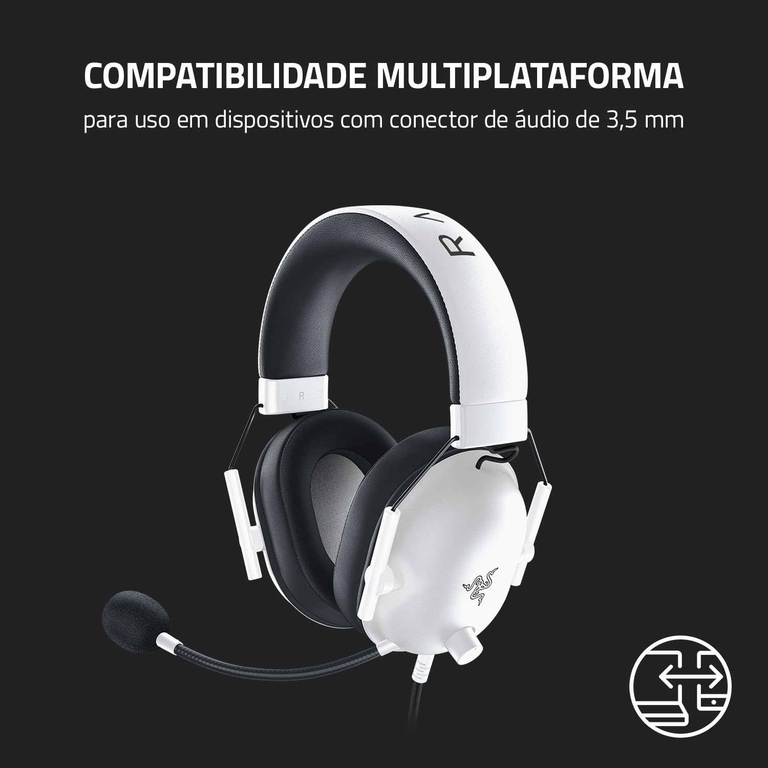 Headset Blackshark V2 X Mercury Branco Razer - RZ0403240700