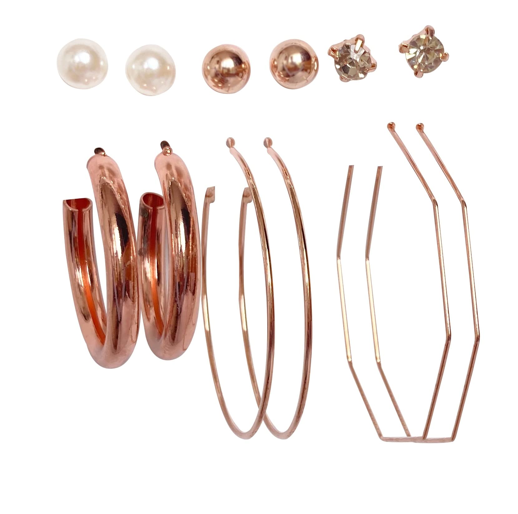 RedChimes Latest Rose Gold Hoop stud Earrings combo Jewelry for Women Girls (Style-A77) (B0BCW1YBVJ) Amazon Price History, Amazon Price Tracker