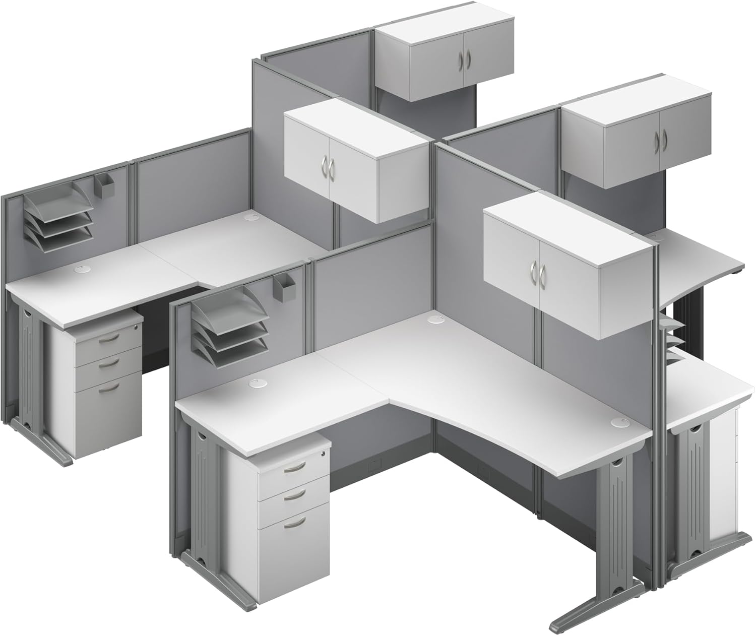 Bush Business Furniture Office in an Hour L Shaped Cubicle