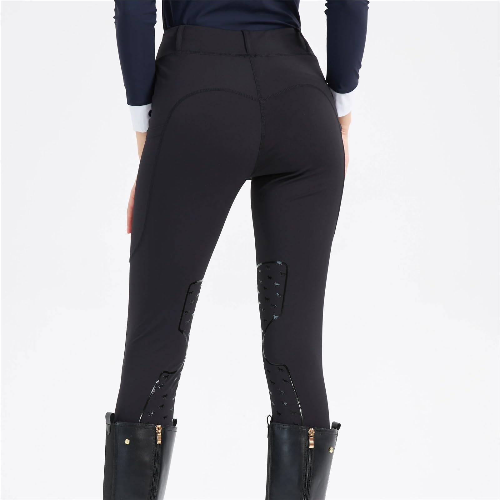 Pantalones De Equitación Pantalones de equitación Primavera y Verano for Mujer, Punto, Alta Elasticidad, Ajustados, Silicona, Transpirables Mallas De Equitación