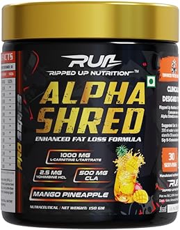 - Alpha Shred Fat Burner - 150g, Pineapple Mango | With Carbliss® for Blocking Carbs by 40-60% | Weight Management & Metabolism Booster | Enriched with Garcinia Cambogia, Coffee Bean Extra, Caffeine