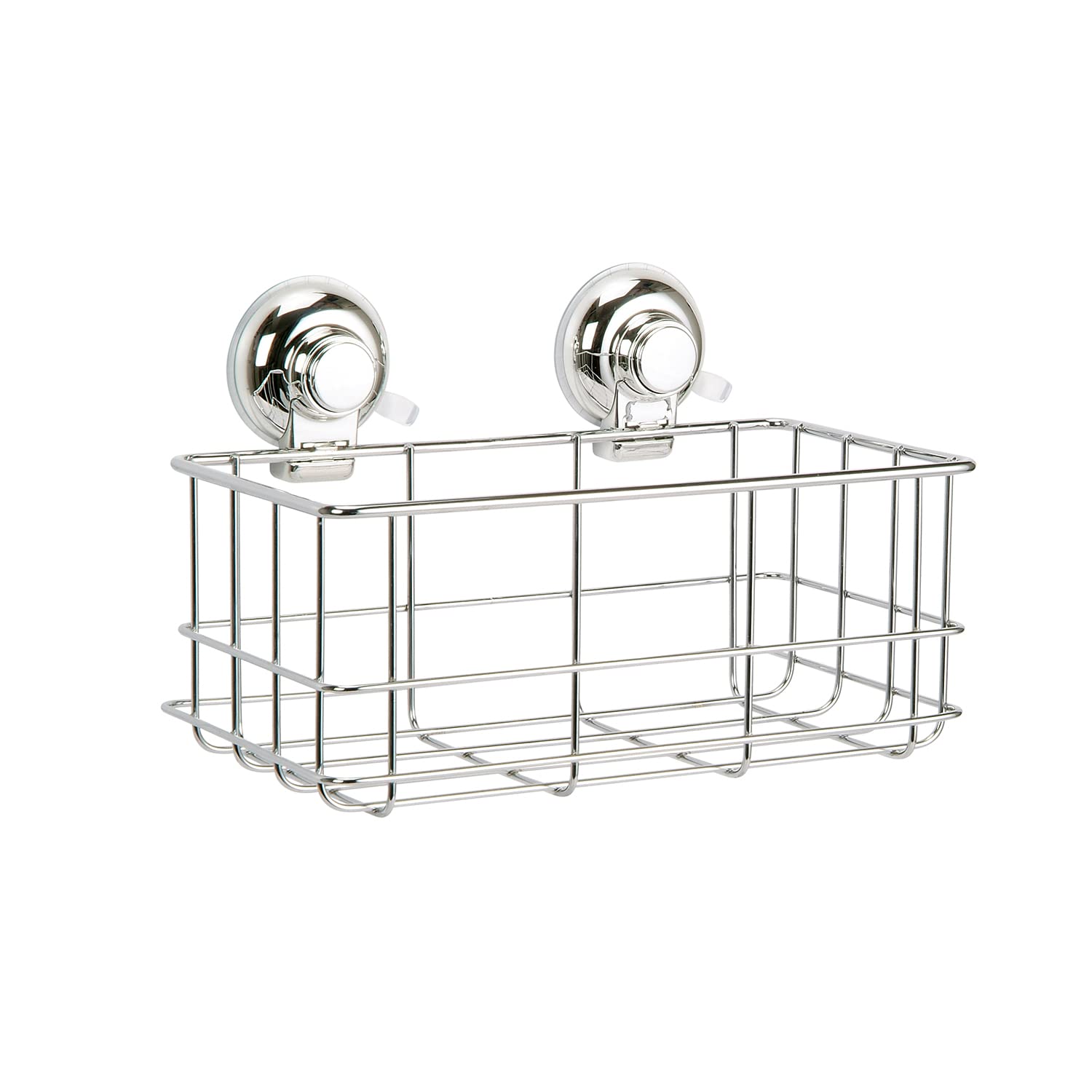 Gedy | Hot Rectangular Shower Holder in Chrome Wire and Suction Cup Fixing, Dimensions 17 x 26.2 x 15.8 cm and Weight 0.45 kg