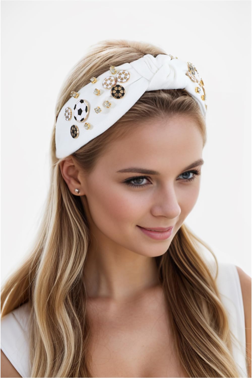 Amazon.com : Gmmidea Rhinestone Knotted Headband Football  display picture 1