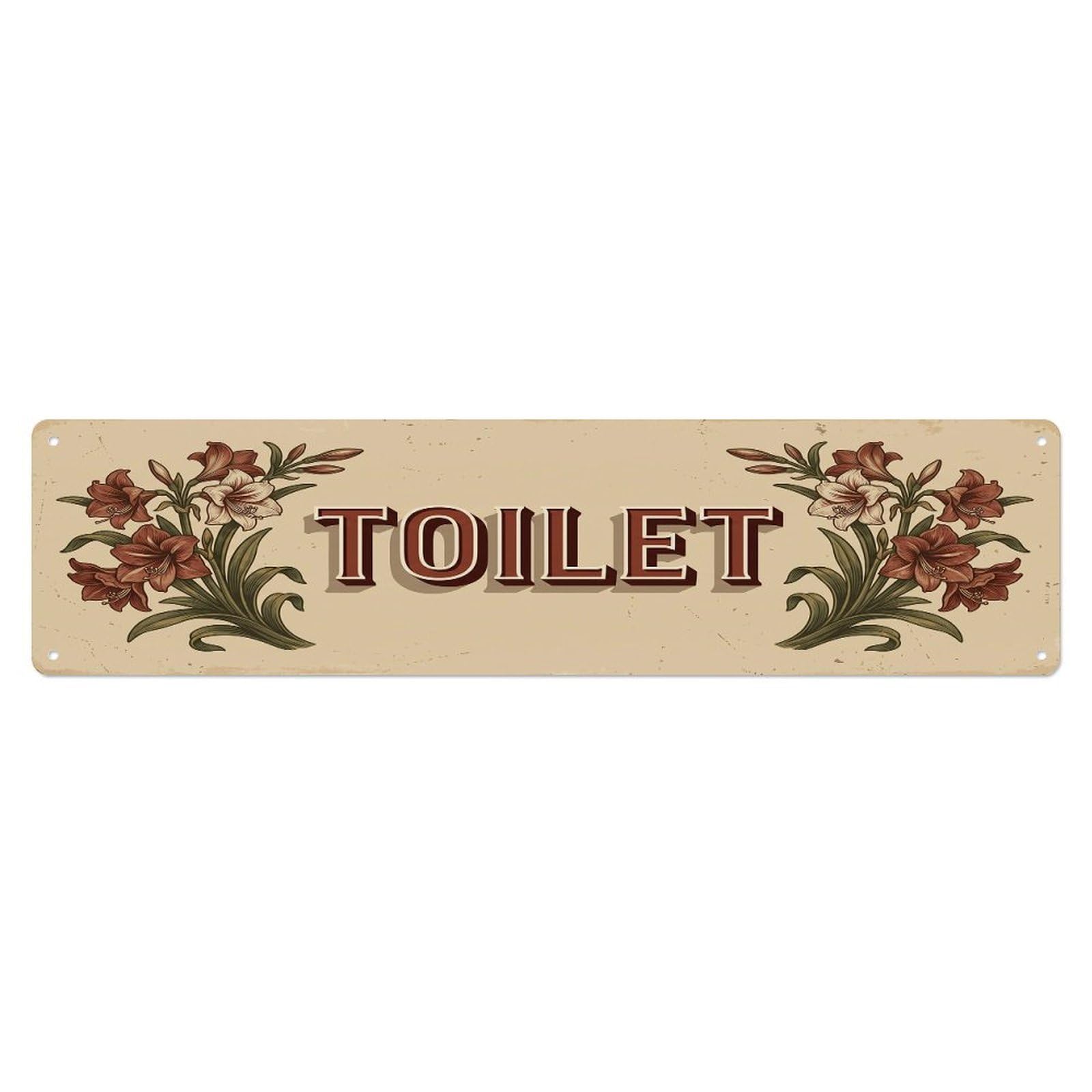 Cmhok Vintage Style Toilet Signage Amaryllis Vintage Metal Tin Sign Wall Decor For Cafe, Club, Garden Metal Poster 4X16inch
