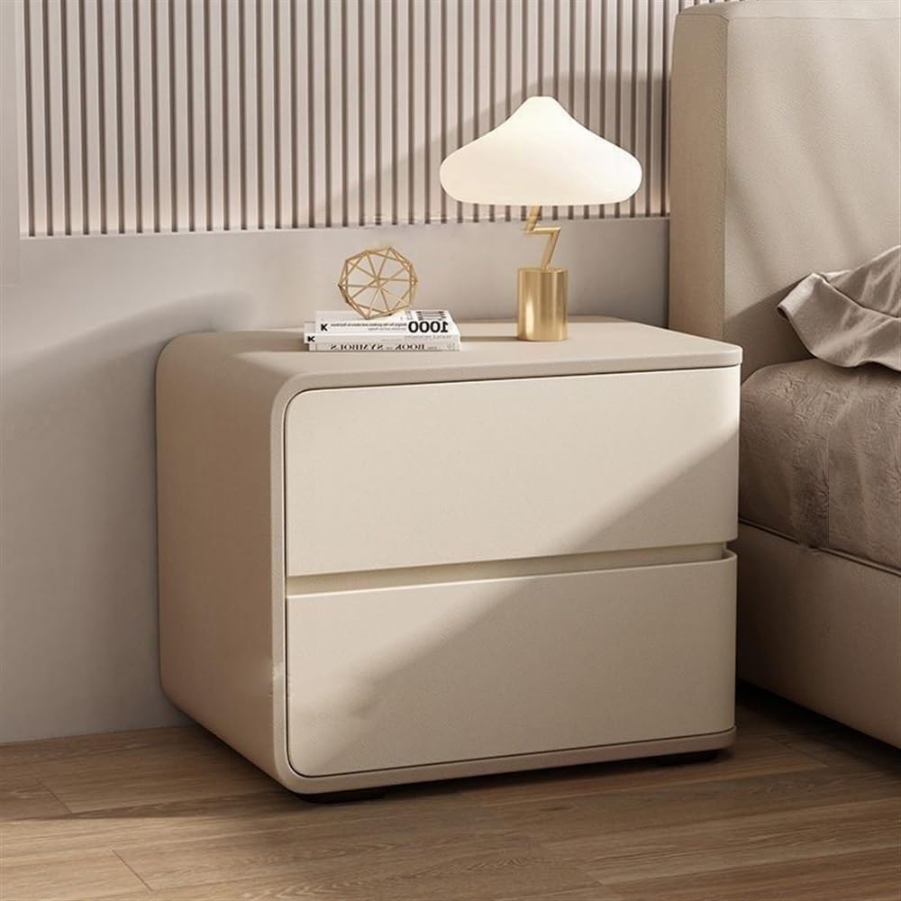 Table de chevet 2 tiroirs meuble d'appoint de chambre minimaliste 50x40x48 cm