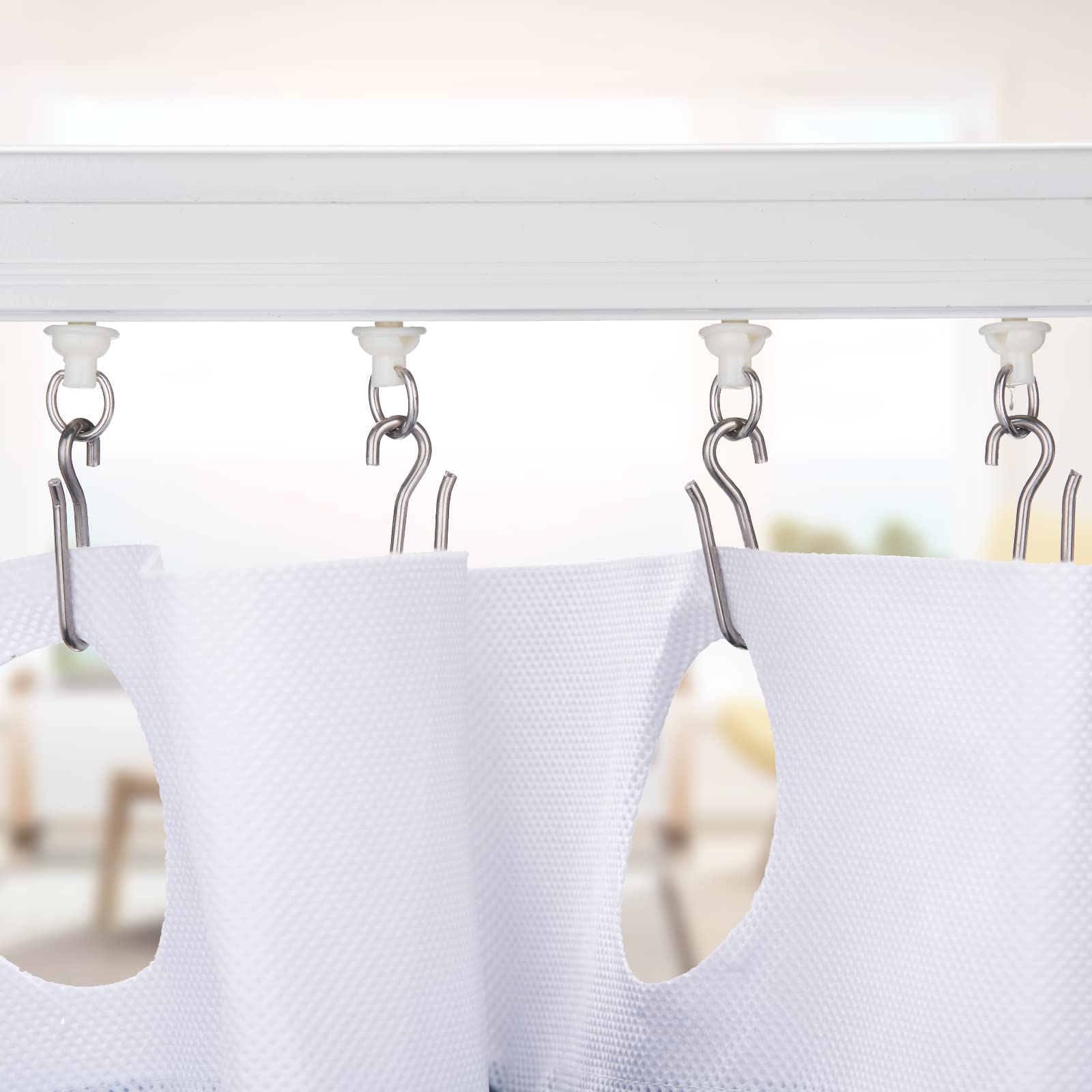 BELLIFFY Lot De 30 Patins Lisses Pour Rail De Rideau Avec Crochets