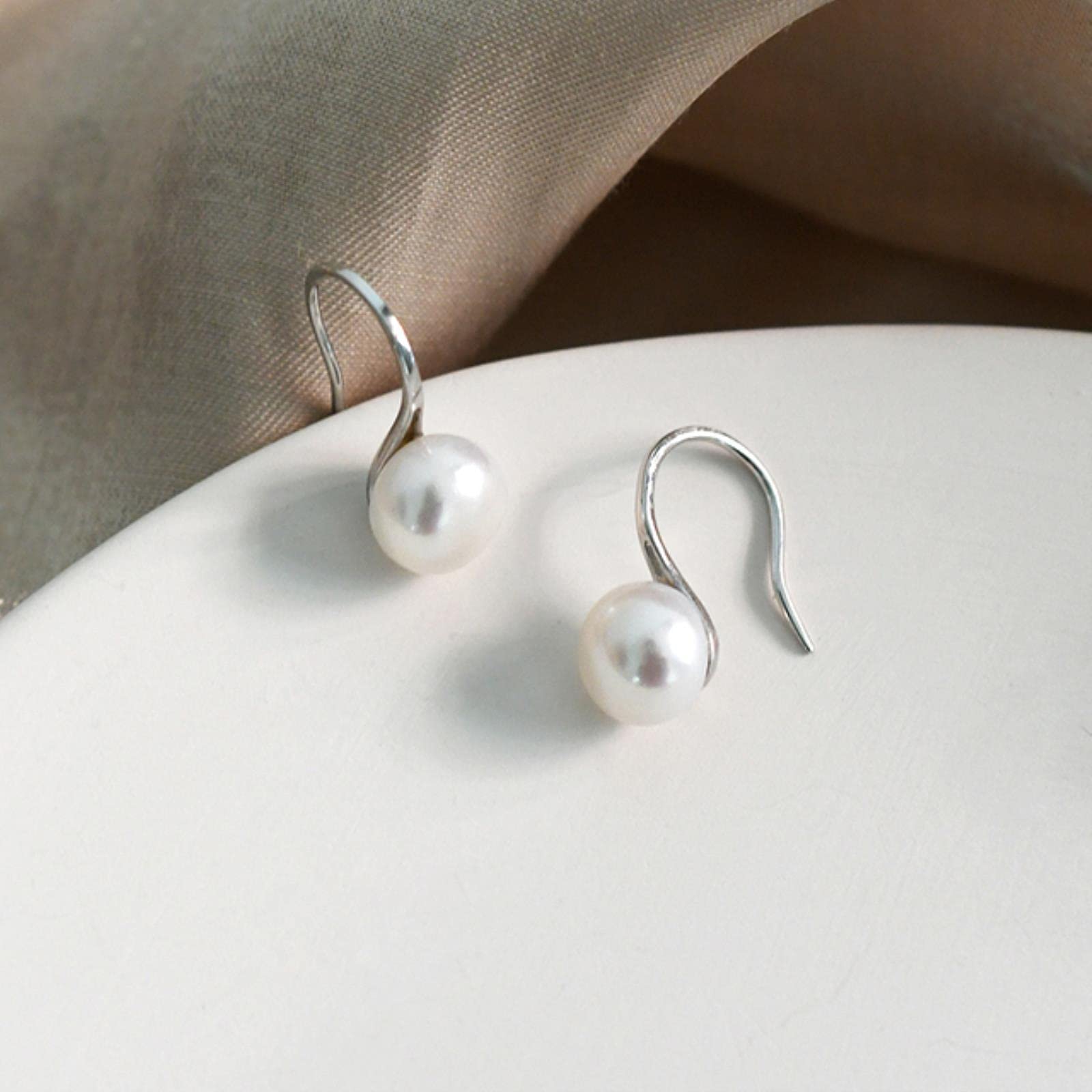 LOKILOKI Orecchini A Cerchio Con Perle D'Acqua Dolce Naturali In Argento 925 - Regalo Donna - 4