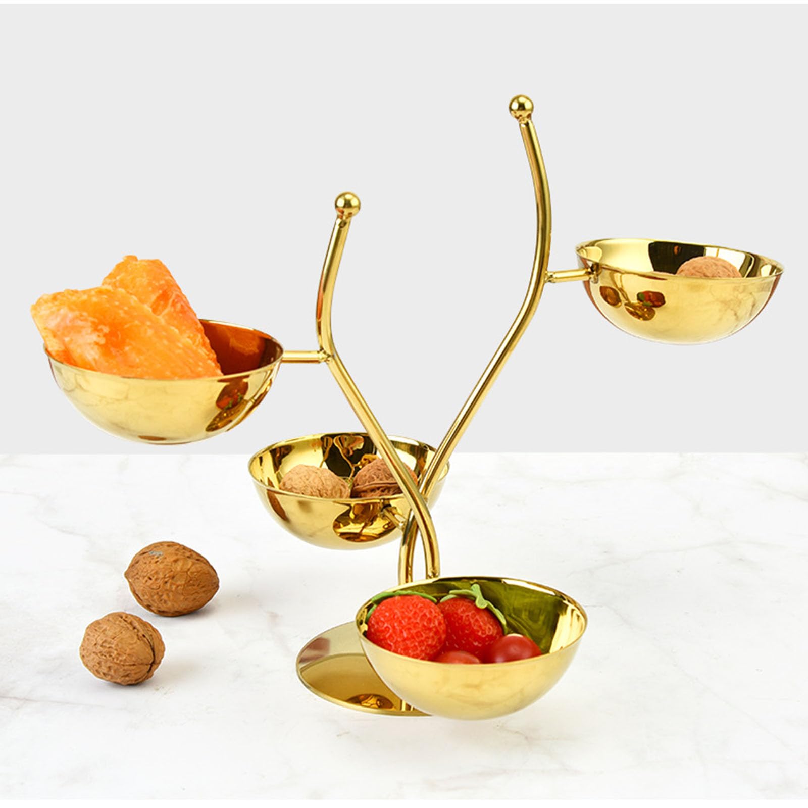 Contenitore per condimenti multistrato antiruggine con bordi lisci e ciotole, ideale per buffet, picnic e viaggi, ciotola da portata multi scomparto per snack