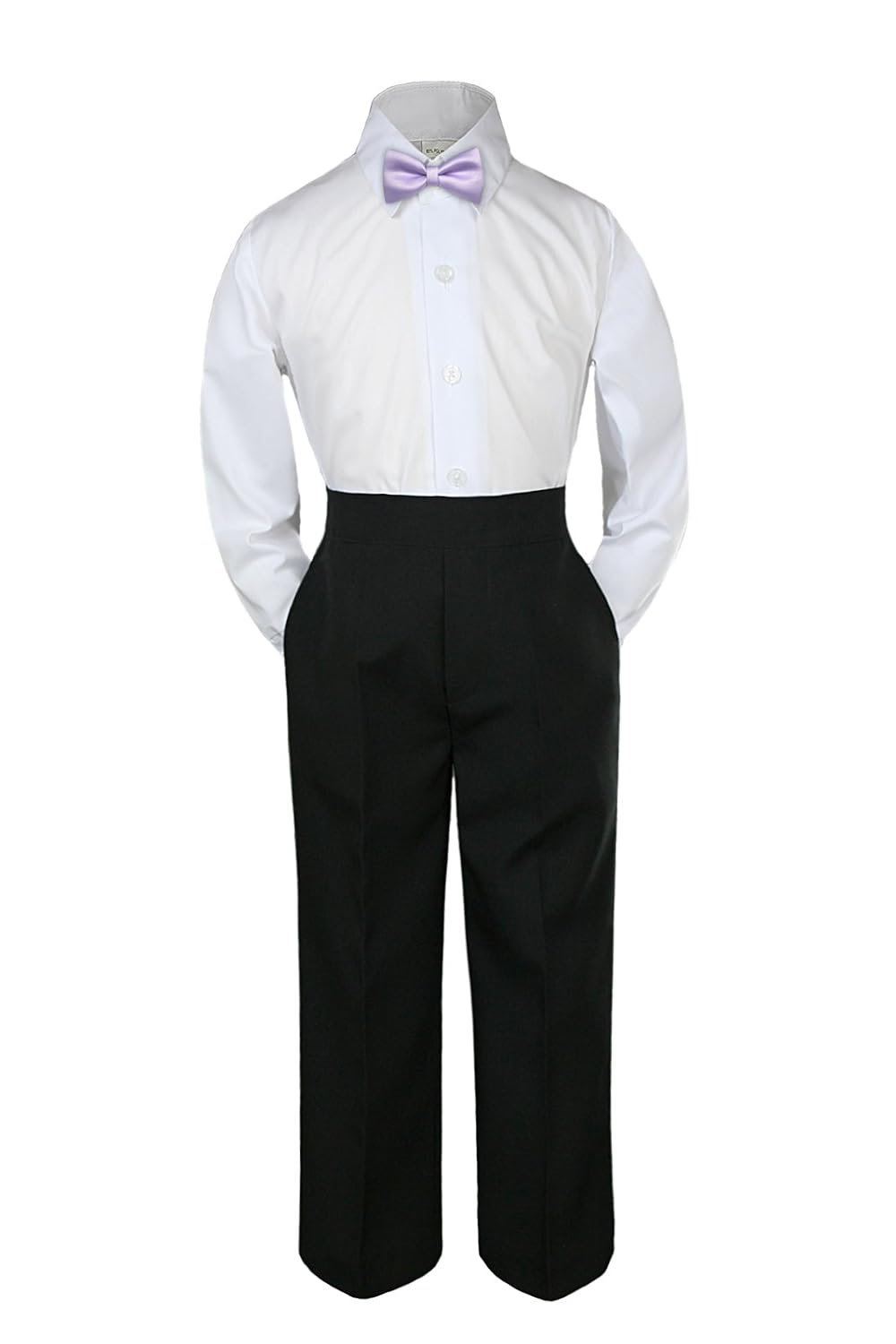 3pc Formal Baby Toddler Teens Boys Brown Bow Tie Pants Sets Suits S-14 (6)