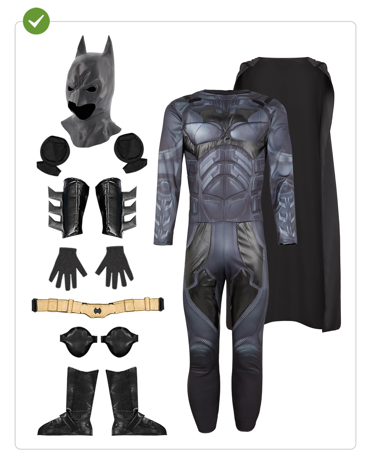 Funidelia | Kostium Batman Mroczny Rycerz Diamond Edition Męskie The Dark Knight Superbohaterowie DC Comics Nietoperze - Strój dla dorosłych i zabawne akcesoria na imprezy karnawał i Halloween
