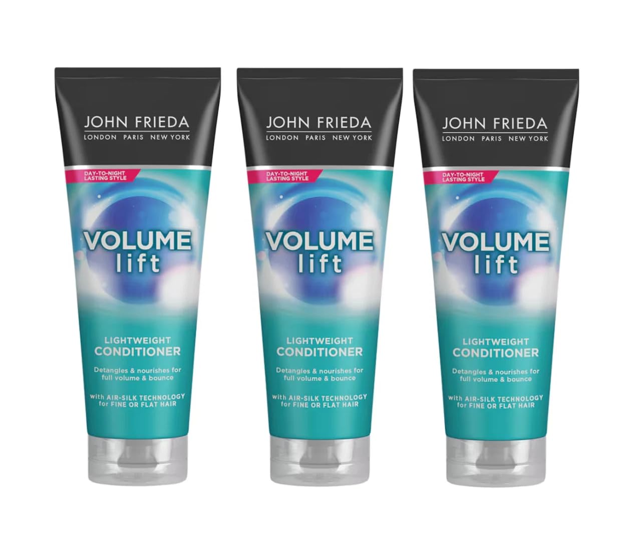 3x John Frieda Volume Lift Lightweight Hair Conditioner 250ml Detangles Flat