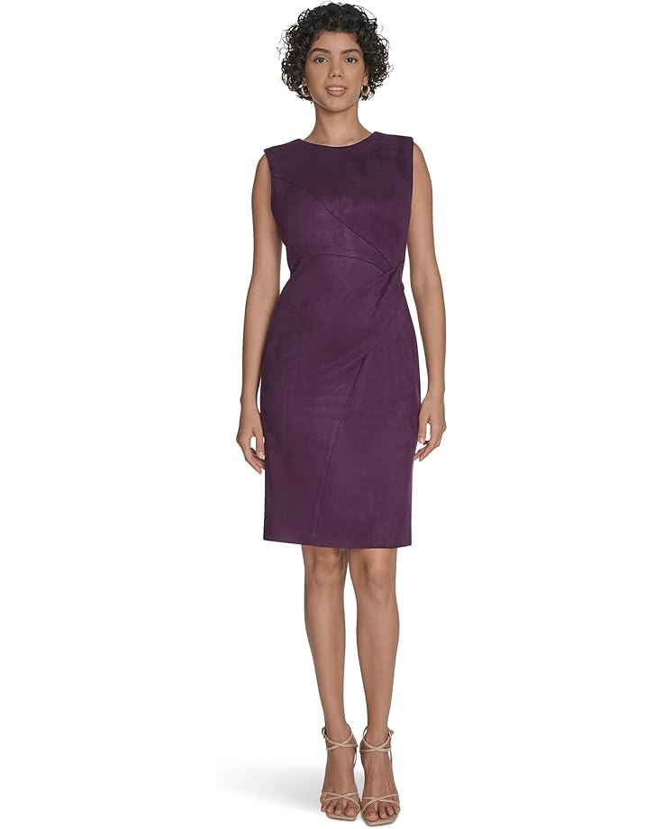 Calvin Klein Sleeveless Suede Sheath - Main View