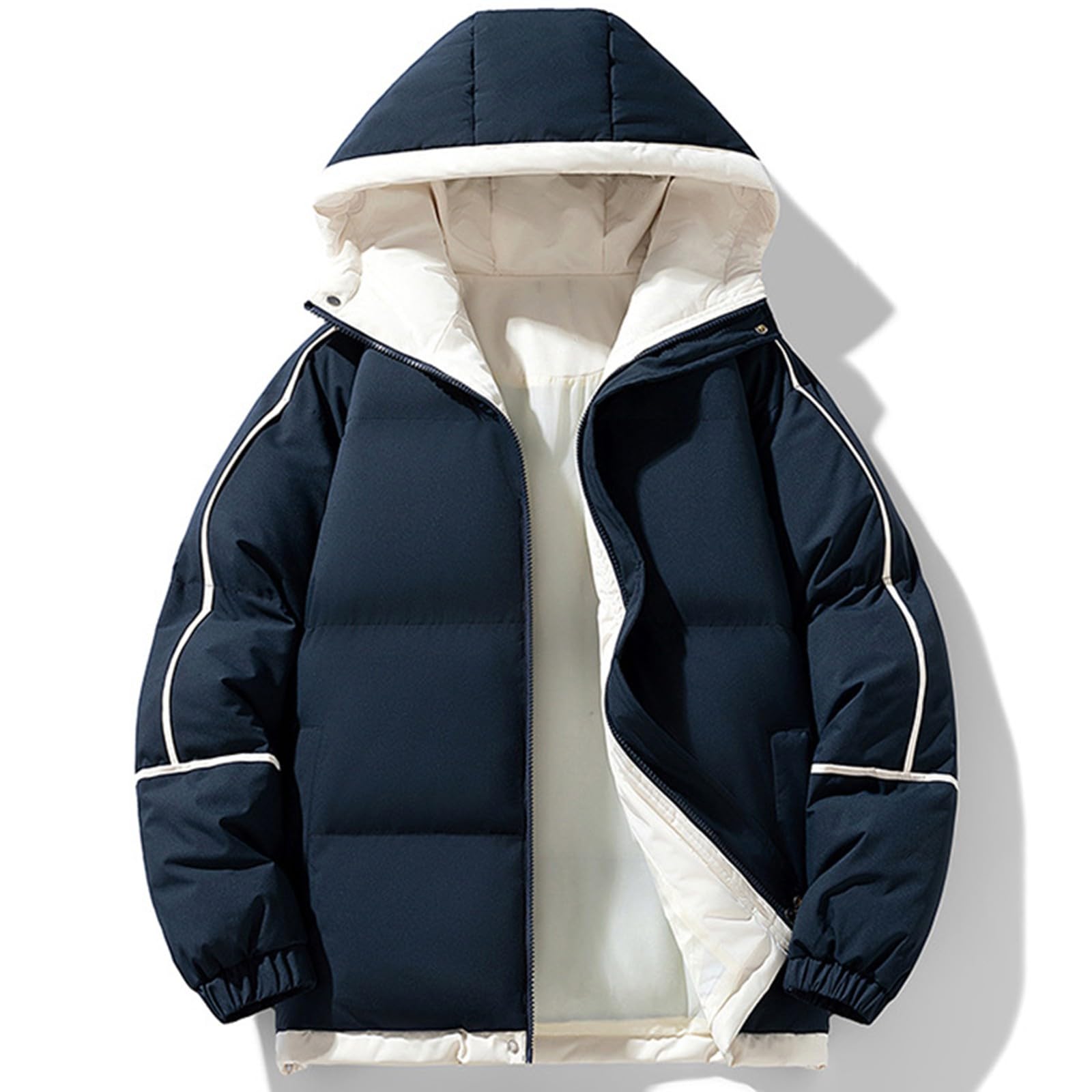 Cappotti da donna Uk invernali con cappuccio e cerniera leggera piumini