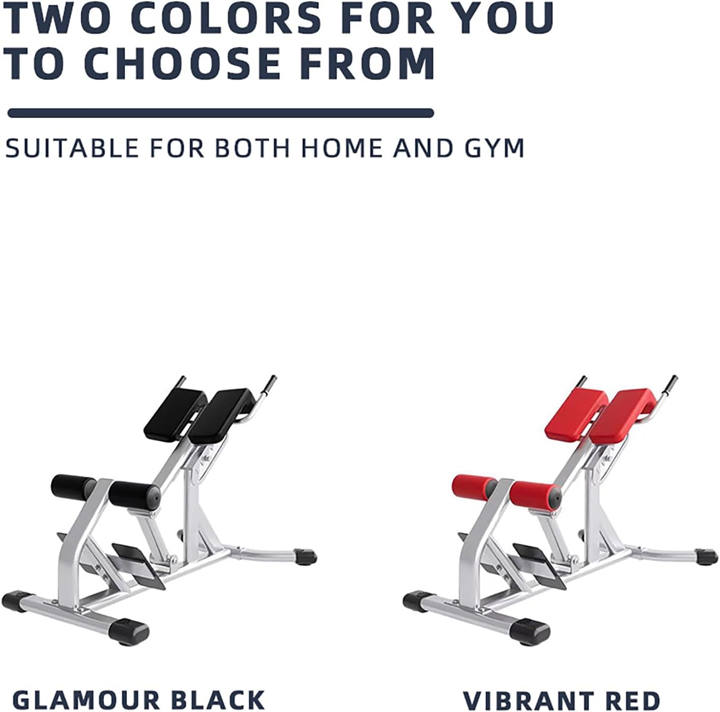 Adjustable Roman Chair Hyperextension Bench, Home Gym Back Extension Machine, 660 lbs Capacity, Black/Red