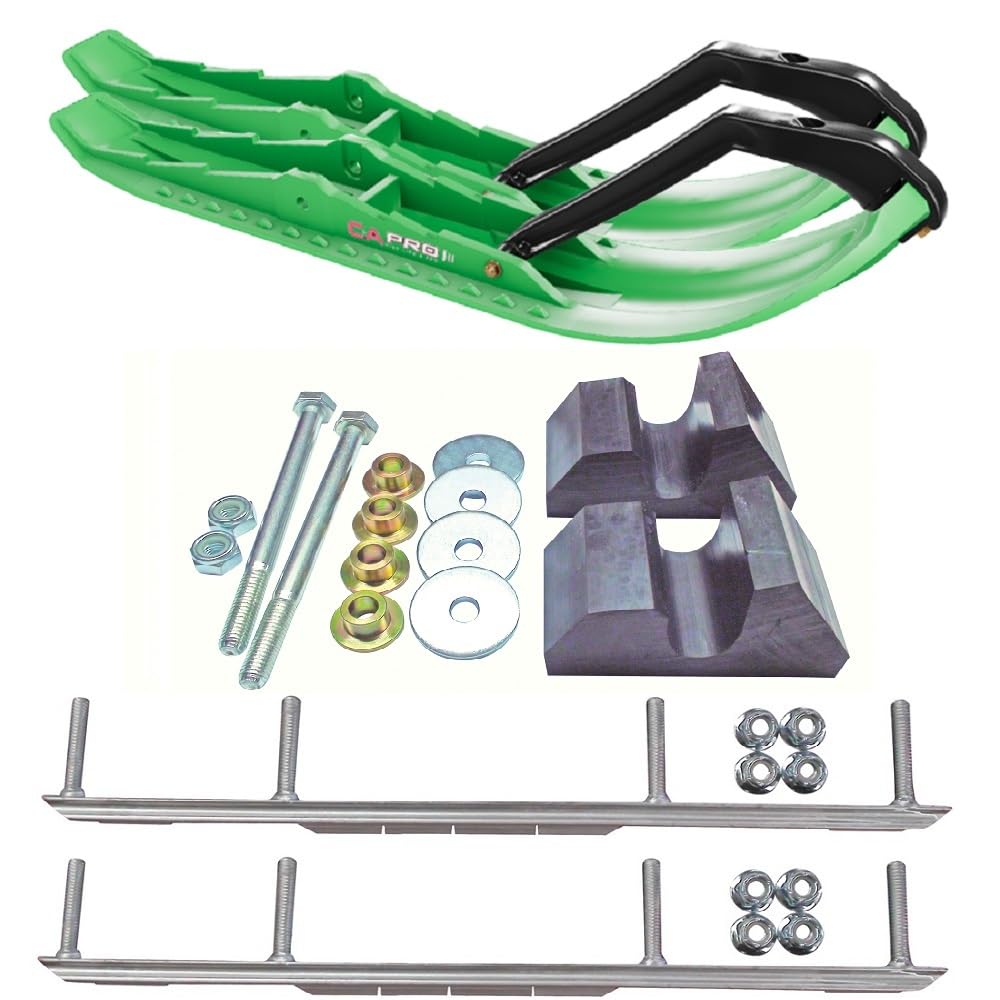 C&A Pro Green TMX Snowmobile Skis w/ 4.5