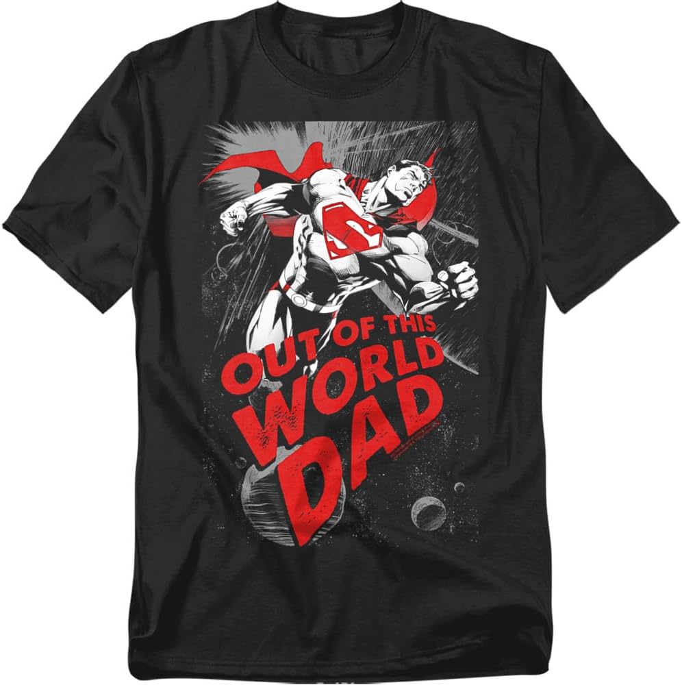 Popfunk Superman Out of This World Dad T Shirt for Father's Day Black