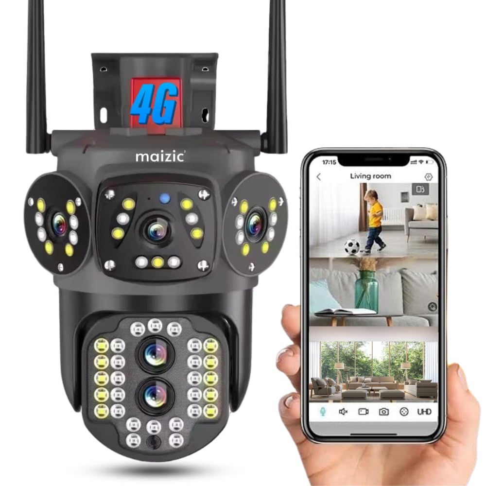 Maizic Smarthome Supercam 4G CCTV Camera 5MP HD Camera Supports All Sim (4g White) (A-4gTricamBlackOutdoor)-picture-12