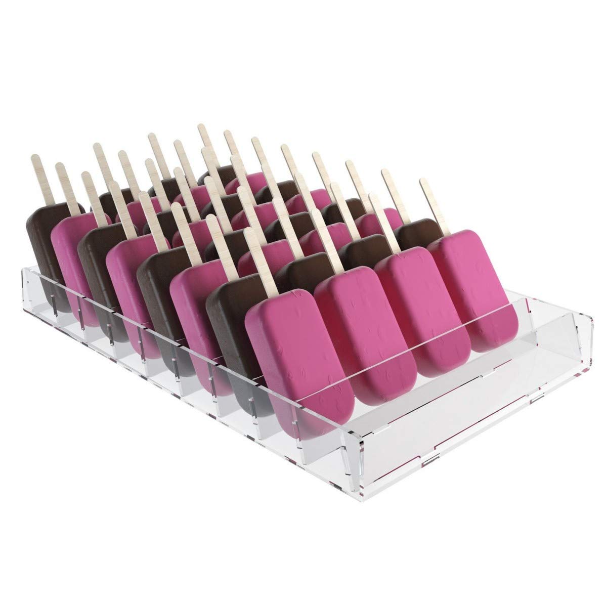 Porta ghiaccioli a vaschetta in plexiglass trasparente a 9 scomparti - Misure: 48x29xH5 cm