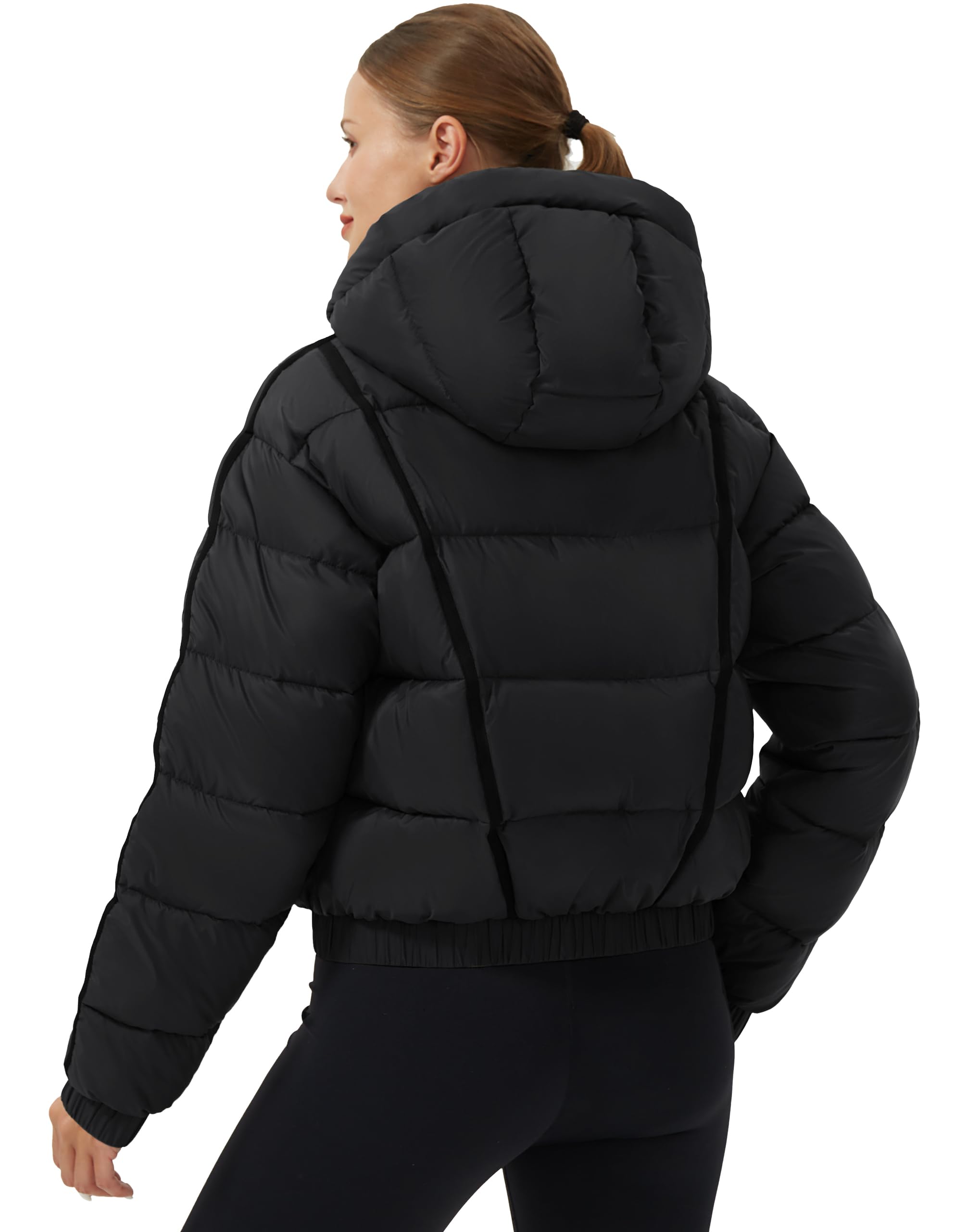 Pioneer Camp Veste d'hiver pour femme, 3/4, épaisseur moyenne, courte, imperméable, avec capuche