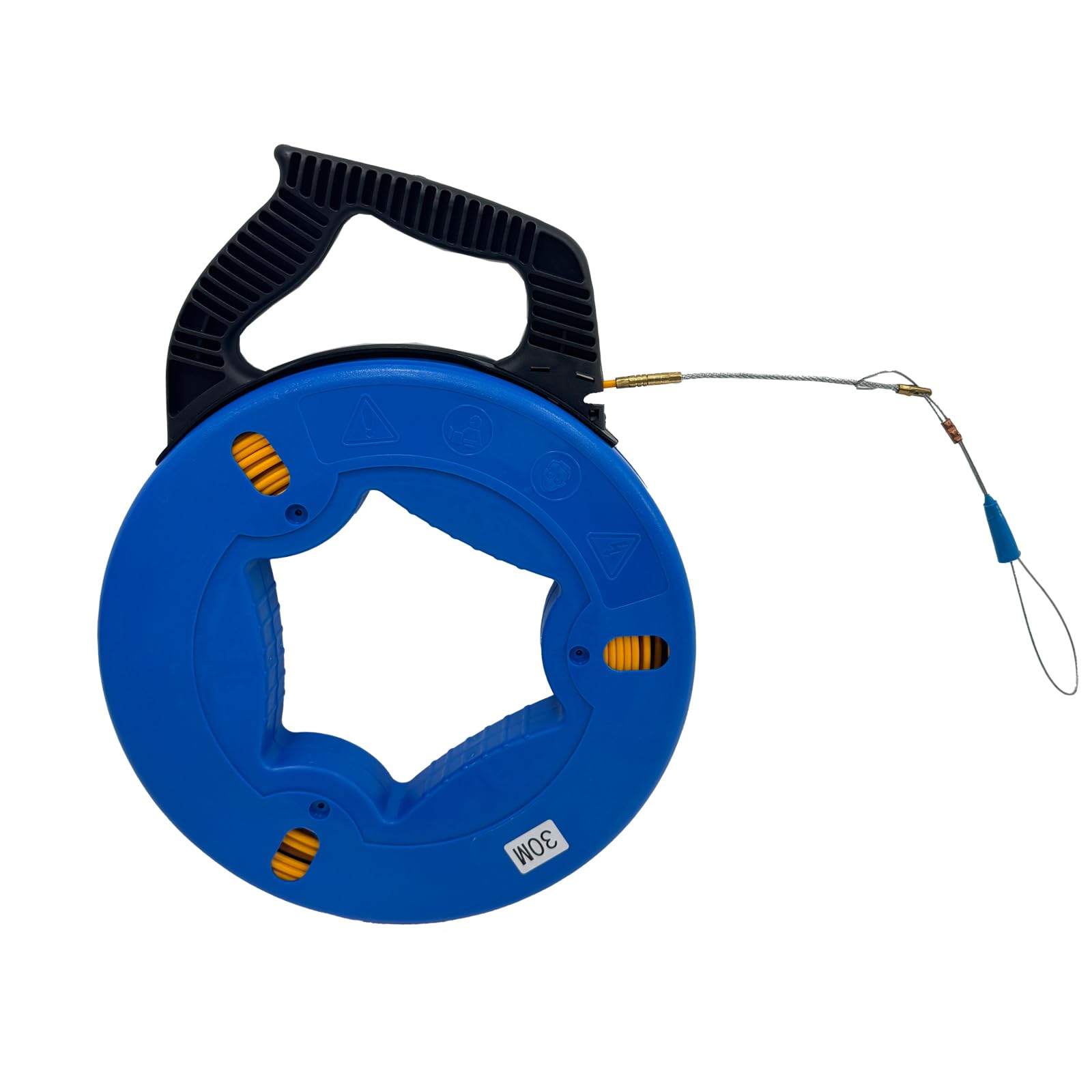Extracteur de Fil Ruban en Fibre de Verre 30m Φ 4.0mm - Outil de Tirage de Câbles Électriques avec Étui de Rangement - Double Gamme pour Câblage Grenier, Réseau LAN et Tuyaux【30M】